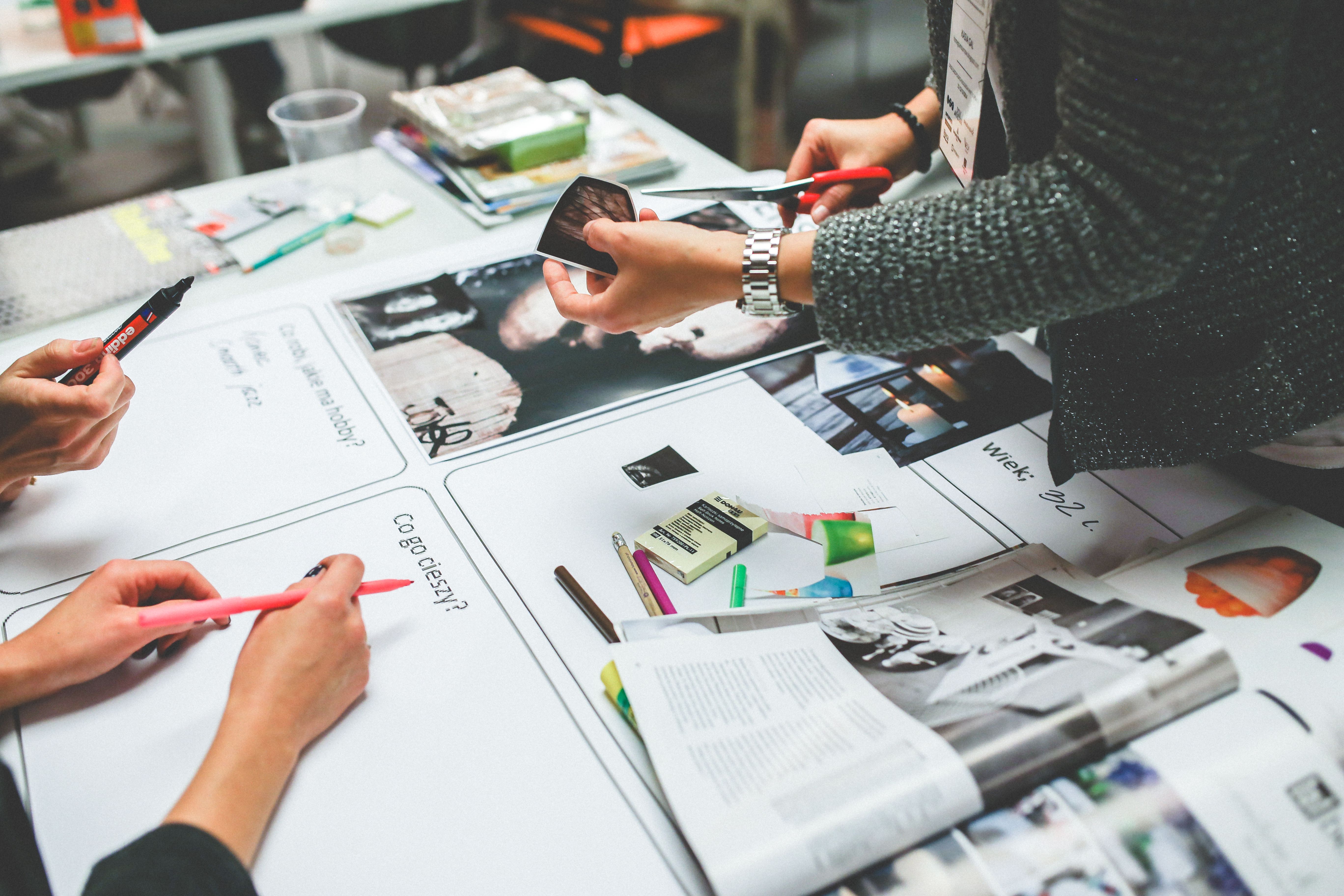 The team working through creative concepts and moodboards